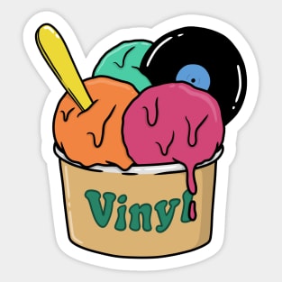Ice Cream Record Sticker